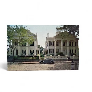 Vintage Famous Portico Houses on Main Street Nantucket Massachusetts Postcard - Picture 1 of 2