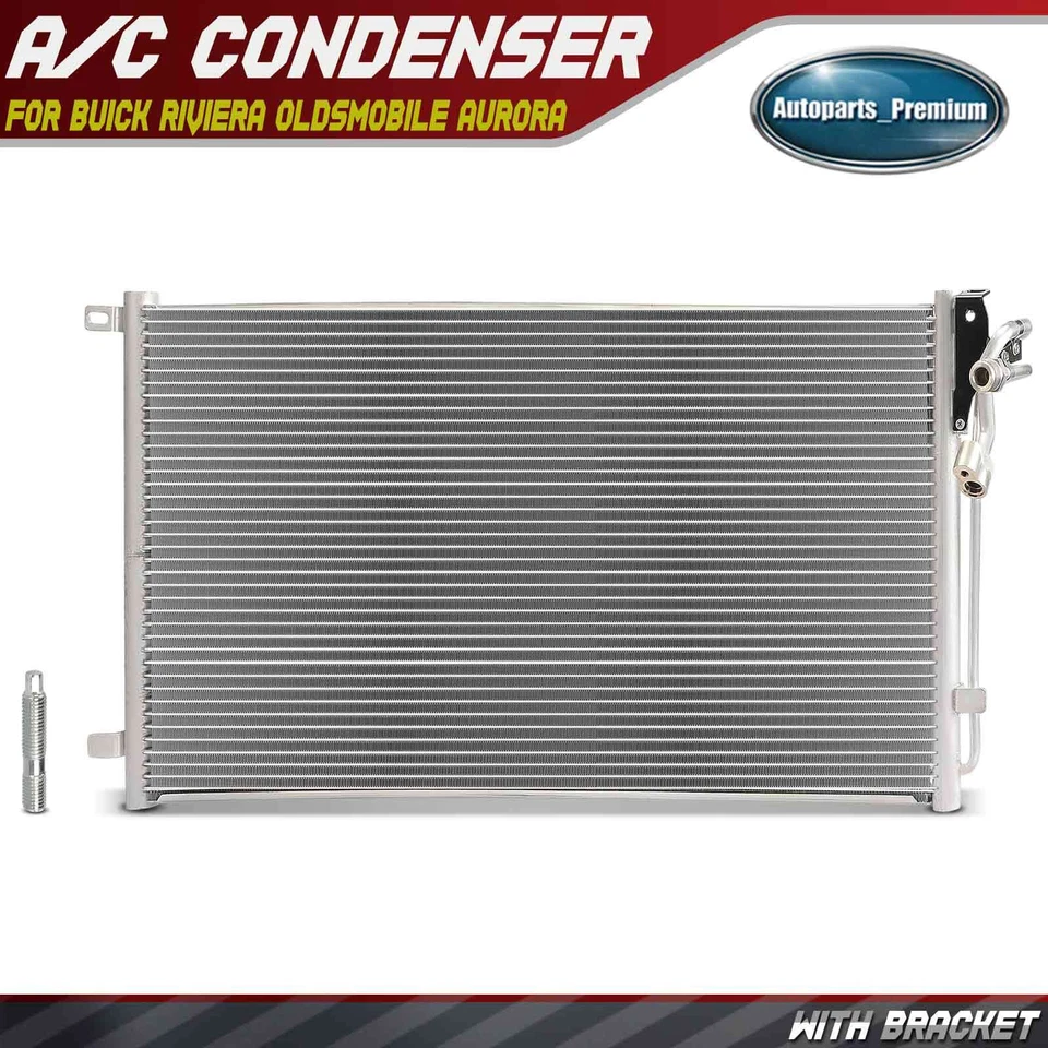 A/C Condenser w/ Bracket for Buick Riviera Olds Aurora 1995 1996 1997 1998 1999 - Image 1 of 4