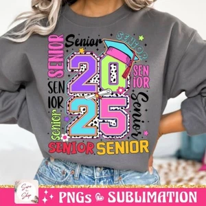 Retro Graduation T-Shirt Senior 2025 Class of 2025 High School Graduate Tee - Picture 1 of 7