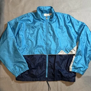 Vintage Asics Jacket Adult Large Blue Windbreaker Full Zip 90's Retro - Picture 1 of 6