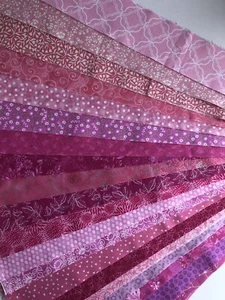 20 All Different 2.5 “X WOF Pinks Jelly Roll 100% cotton quilting strips - Picture 1 of 1