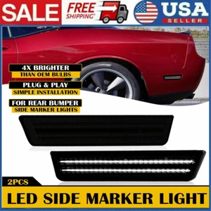 For 08-14 Dodge Challenger Rear LED Side Marker Lamps Lights Smoked Lens LH & RH - Picture 1 of 12