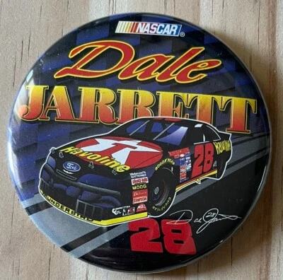 1995 DALE JARRETT #28 Halvoline Wincraft 3 1/2 Inch Button Pin NASCAR Unused - Image 1 of 4