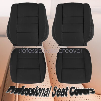 For 2008-2012 Honda Accord Driver & Passenger Bottom & Top Seat Cover Black - Image 1 of 4