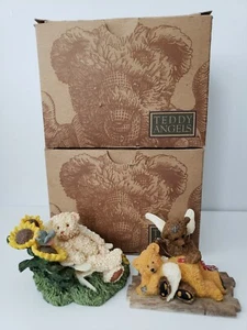 2 United Design Teddy Angels "Ivy in the Garden" & "Murray Mending Bruin" w/ Box - Foto 1 di 5