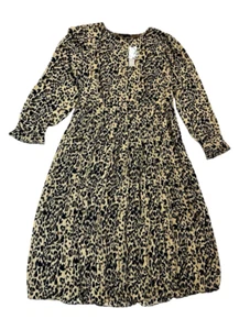 Neu mit Etikett J Crew Maxikleid Leopardenmuster Plissee Schlagrock Rüschenärmel 10 - Bild 1 von 20
