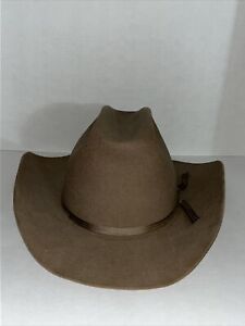 Vintage Beaver Brand Cowboy Hat Mens Size 7 Light Brown/Tan Coney Fur Ten X Qual
