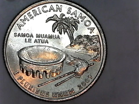 2009-P Samoa US Territories Washington Quarter  Uncirculated Gem US Mint Bag Cover