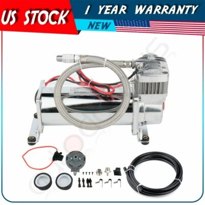 Kit de manguera de compresor de aire duradero de 200 psi de 1/4" para bocinas de barco de camión de tren 12 V Foto 1 de 4