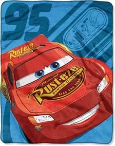 Disney Cars Lightning McQueen Silk Throw Blanket 40" x 50" - Picture 1 of 1