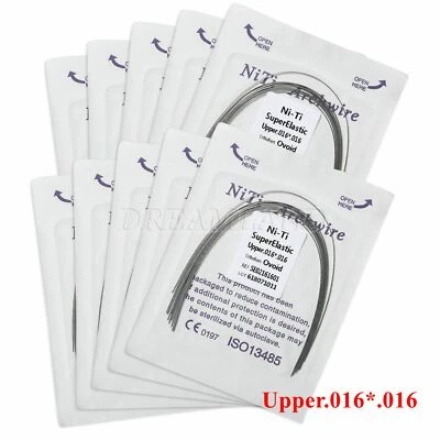 10 paquetes de alambre de arco rectangular Niti súper elástico dental forma ovoide 16*16 superior  Foto 1 de 4