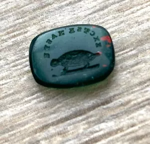 TINY ANTIQUE GEORGIAN VICTORIAN INTAGLIO SEAL TORTOISE HASTE #7 - Picture 1 of 5