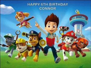  A4 PAW PATROL EDIBLE ICING BIRTHDAY CAKE TOPPER - Picture 1 of 1