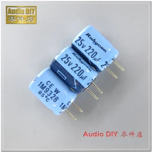 Condensador de audio Rubycon Blue TWSS serie CEW 220uF/25V220uF 8x11,5 mm pines cortos - Imagen 1 de 2