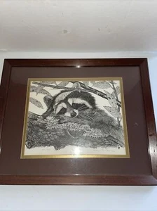 Impresión de mapache enmarcado Alan E. Carman vintage 1977 100/500 “INTERLUDIO” - Imagen 1 de 19