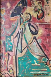 JACKSON POLLOCK OIL ON CANVAS PAINTING SIGNED & SEALED MEASURES 40X60CM - Picture 1 of 5