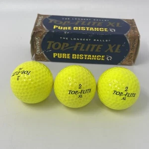 Top Flite XL Pure Distance YELLOW Golf Balls Spalding 3 Balls - 1 Sleeve - Picture 1 of 9