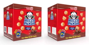2 x Meiji Hello Panda Chocolate Fun Filled Biscuits Bite Size Treat 30 x 21g Box - Picture 1 of 3