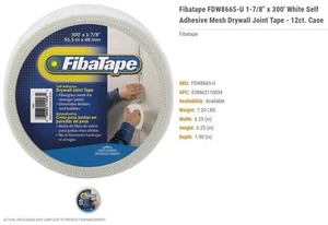 Case of 12 Rolls Fibatape Mesh Self Adhesive Drywall Joint Tape 300 ft. x 1-7/8" - Picture 1 of 4