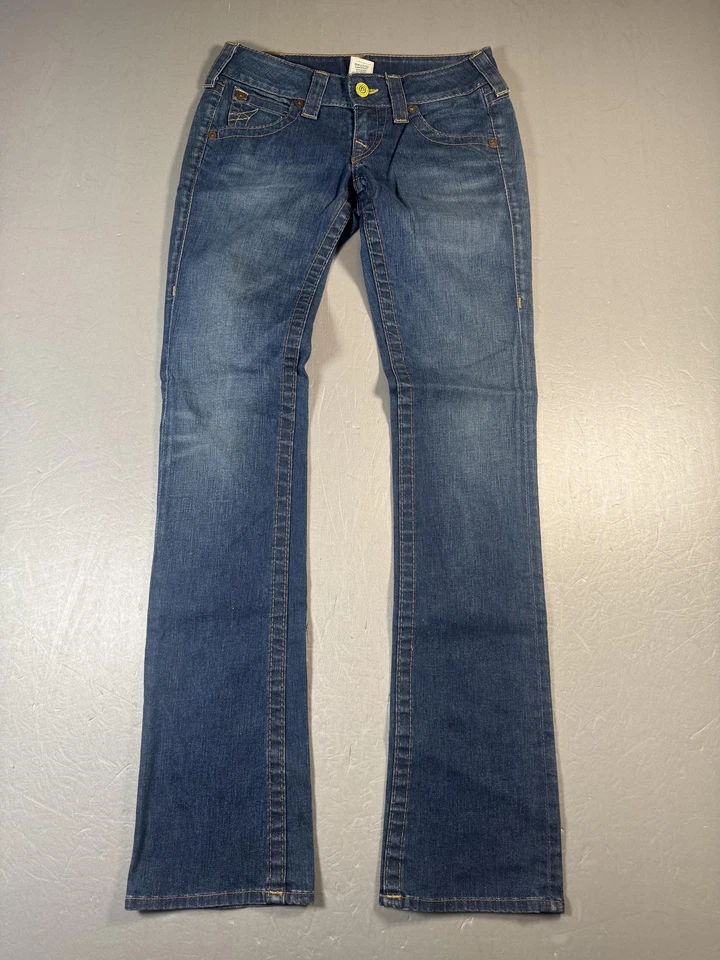True Religion Jeans Womens 26 Blue Bootcut Flap Pockets Horseshoe Made in USA - Image 1 of 4
