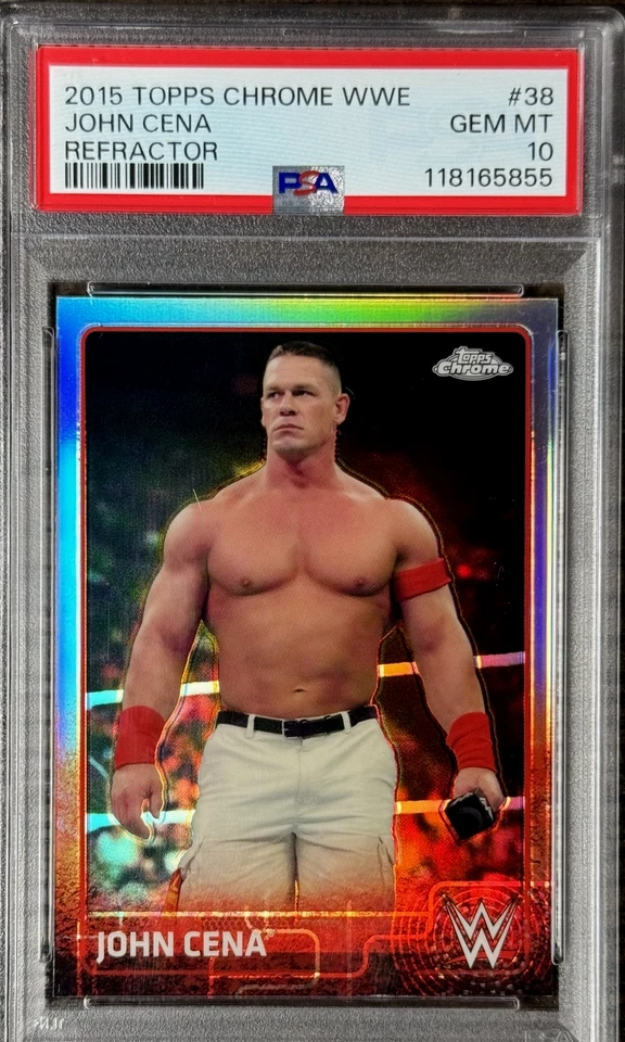 John Cena 2015 Topps cromo WWE #38 refractor PSA 10 gemas como nuevo Pop 4 Foto 1 de 2