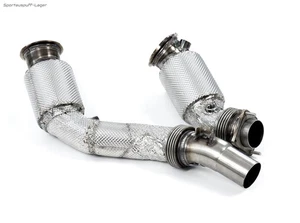 HJS Edelstahl Ø80mm Frontpipe mit Kat BMW M4 F82 F83 inkl. Competition+GTS+CS - Bild 1 von 10