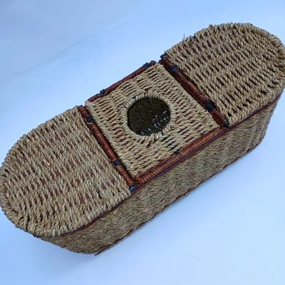 Carrito de almacenamiento de baño de 3 compartimentos de mimbre Foto 1 de 4