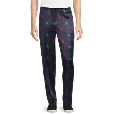 US Polo Assn Hombres XL Luxe Polar Pantalón para Dormir Azul con Logo Rojo y Verde Foto 1 de 4