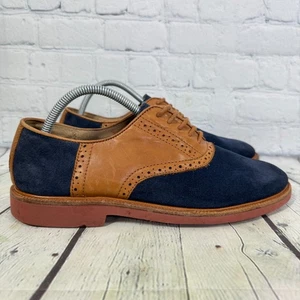 Polo Ralph Lauren Oxford Herren Größe 9D Blau Braun Torrington Sattelleder Schuhe - Bild 1 von 12