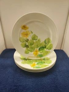 4er Set Mikasa Seerosen gelb Mittagessen Teller LK - Bild 1 von 2