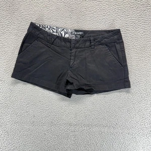 Volcom Womens Mid Rise Flat Front Chino Stretch Shorts Black Size 3 - Picture 1 of 7