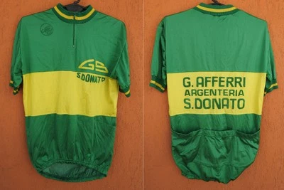 Vintage Castelli Cycling Jersey G.Afferri Argenteria S.Donato Green Yellow (5) - Image 1 of 4