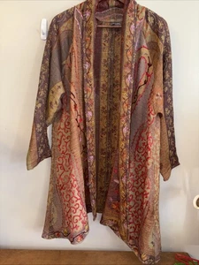 Anu Jacket Womens MvMulticolor Art To Wear Wool Embroidered Artsy Boho Duster - Picture 1 of 5