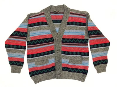 Vintage COOGI Made in Australia Pure Wool Size L 3D Textured Cardigan Sweater - Image 1 of 4