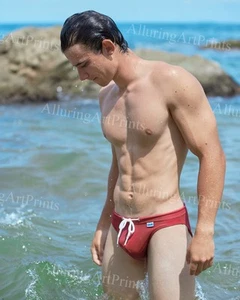 Impresión fotográfica modelo masculino desnudo delgado guapo trozo abdominales universidad -R443 - Imagen 1 de 1