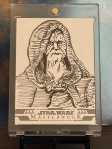 2024 Topps Star Wars Masterwork Sketch Card Darth Sidious By Neil Camera 1/1 - Picture 1 of 2