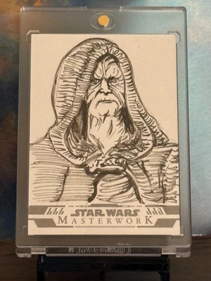 Tarjeta de boceto de obra maestra de Star Wars Topps 2024 Darth Sidious por Neil cámara 1/1 Foto 1 de 2