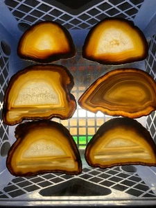 6 Stück Brasilianischer Achat 400g Rohplatten Verkabelung oder Display - Bild 1 von 2