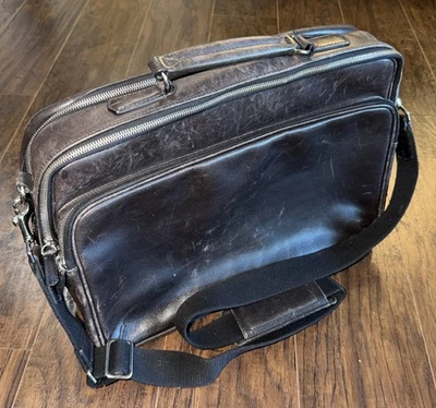 Coach 5306 Black Leather 2 Way Briefcase Large Business Laptop Bag Satchel Keys - Image 1 of 4