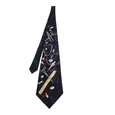 DISEÑOS POR A ROGERS CORBATA PROFESIONAL MÉDICA AZUL MÉDICO TEMÁTICA CORBATA  Foto 1 de 4