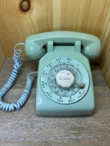Neuwertiges Sea Foam Green Western elektrische Klingelanlage Wählscheibentelefon mit Kabel - Bild 1 von 11