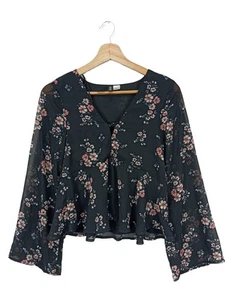 H&M Camicetta da notte Donna Camicetta a blusa Taglia IT 36 nero-rosa - Foto 1 di 5