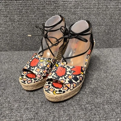Sandalias de cuña Coach Dana de cuero floral sedoso multicolor alpargata talla 11  Foto 1 de 4