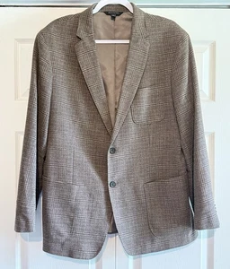 Banana Republic Men’s Slim Fit Blazer TBM Soft Cotton Brown Plaid 44 Regular - Picture 1 of 11