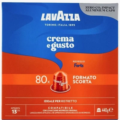 LAVAZZA for NESPRESSO 240 coffee Risveglio FORTE 3 b. x 80 caps intensity 13/13 - Image 1 of 2