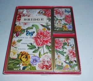 MICHEL BRIDGE BOTANICAL GARDEN 2 PLAYING CARD AND 2 PADS SET NEW - Picture 1 of 2