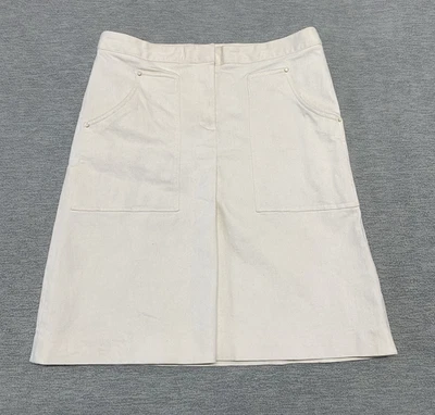 Falda Tory Burch Mujer Talla 4 Beige Piedra Línea A Mini Falda Bolsillos Wasit 28" Foto 1 de 4