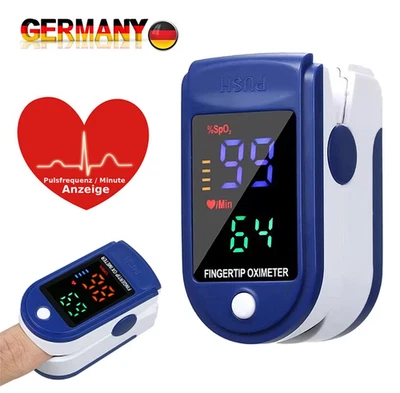 Oximeter Blutdruckmessgerät Finger Pulsmessgerät Puls SpO2 Blut Sauerstoff DE - Bild 1 von 4