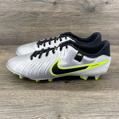 Nike Tiempo Legend 10 Academy FG Soccer Cleats Men's 11.5 Silver Volt DV4337 - Image 1 of 4