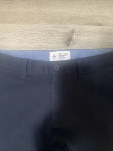 Penguin Pants Mens 32x32 Blue Cotton Flat Front Mid Rise Slash Pockets - Picture 1 of 8